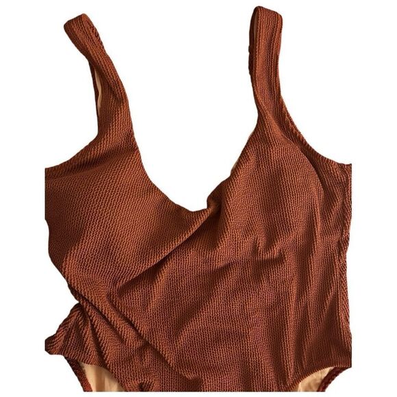 J. Crew Ribbed Square Neck One Piece Swimsuit Sz 20 Scrunchie Scoop Back NWT - Picture 3 of 11